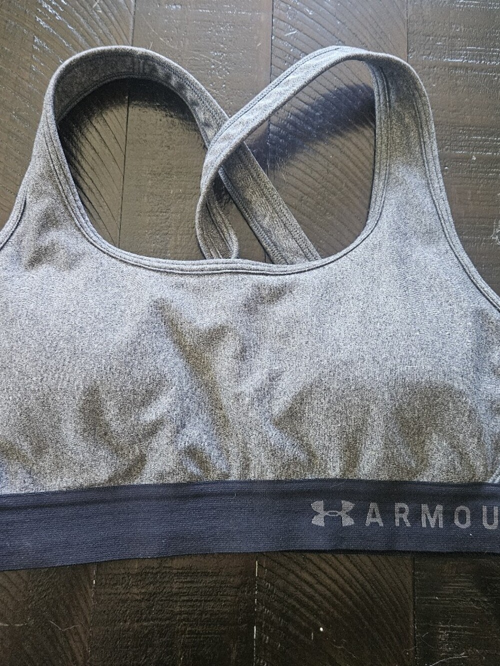 Under Armour Heather Grey Crisscross Back Sports Bra